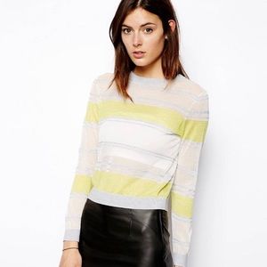 ASOS Sheer Striped Cropped Sweater